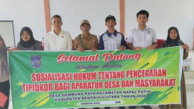Desa Gembung Raya Gelar Sosialisasi Hukum Pencegahan Tipidkor Untuk Aparatur Dan Masyarakat